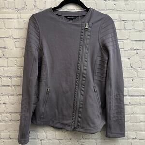 Athleta Moto Jacket Small Purple Asymmetric Full Zip Long Sleeve Textured Soft